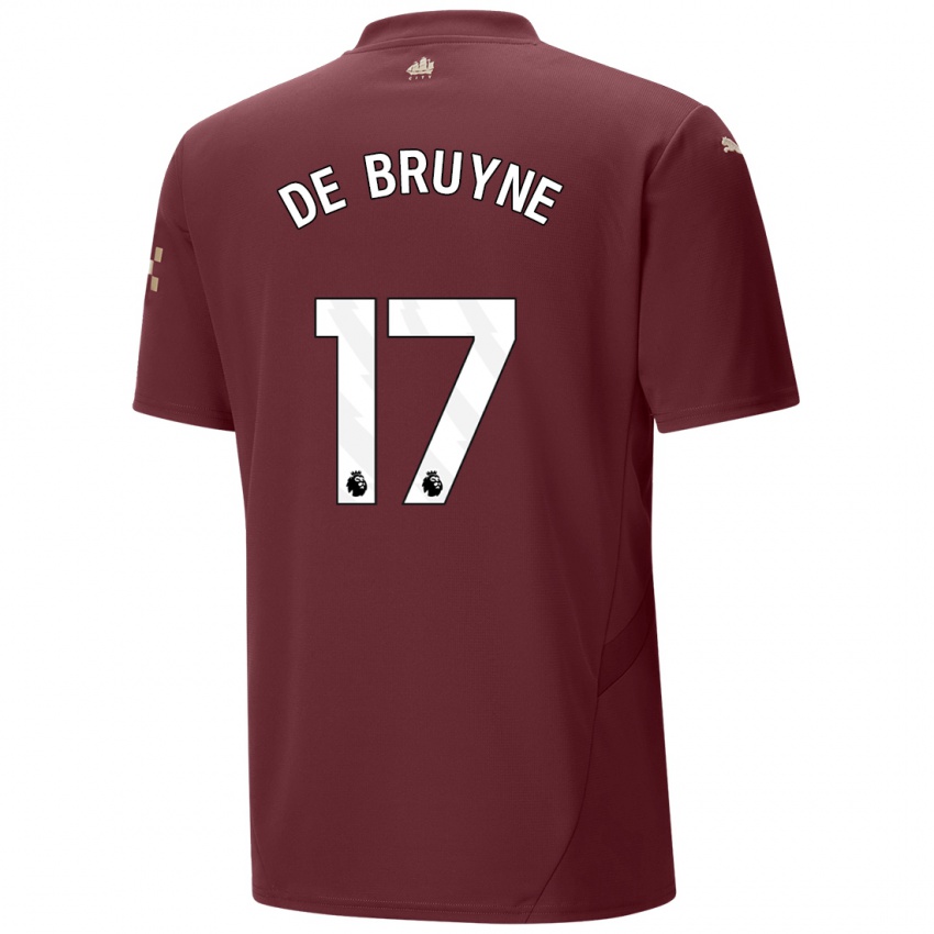 Kinder Kevin De Bruyne #17 Kastanienbraun Ausweichtrikot Trikot 2024/25 T-Shirt