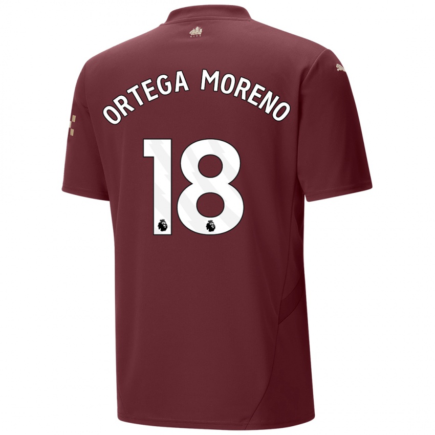 Kinder Stefan Ortega Moreno #18 Kastanienbraun Ausweichtrikot Trikot 2024/25 T-Shirt