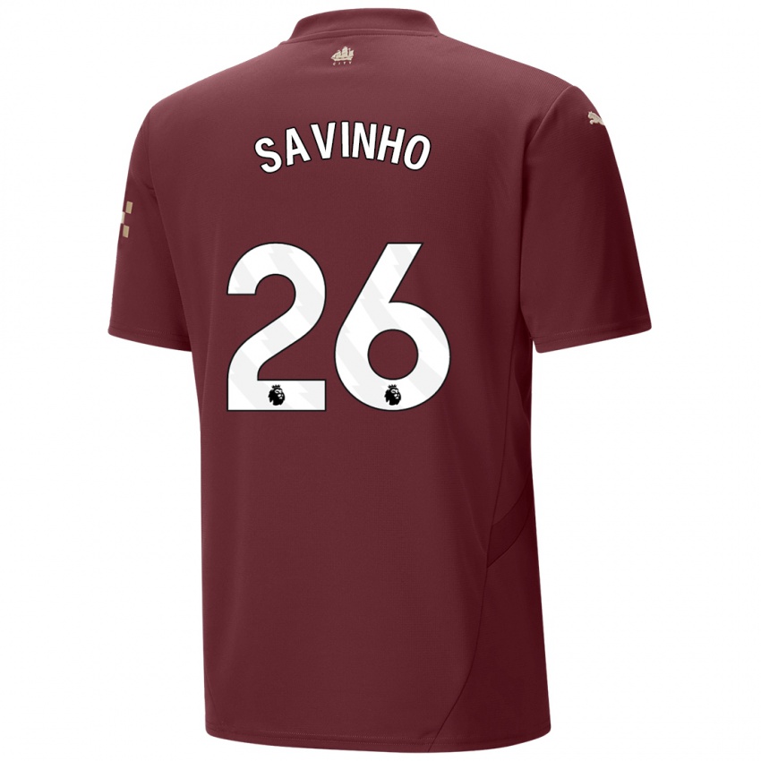 Kinder Savinho #26 Kastanienbraun Ausweichtrikot Trikot 2024/25 T-Shirt