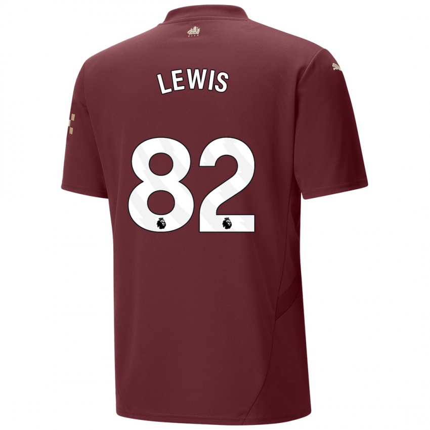 Kinder Rico Lewis #82 Kastanienbraun Ausweichtrikot Trikot 2024/25 T-Shirt