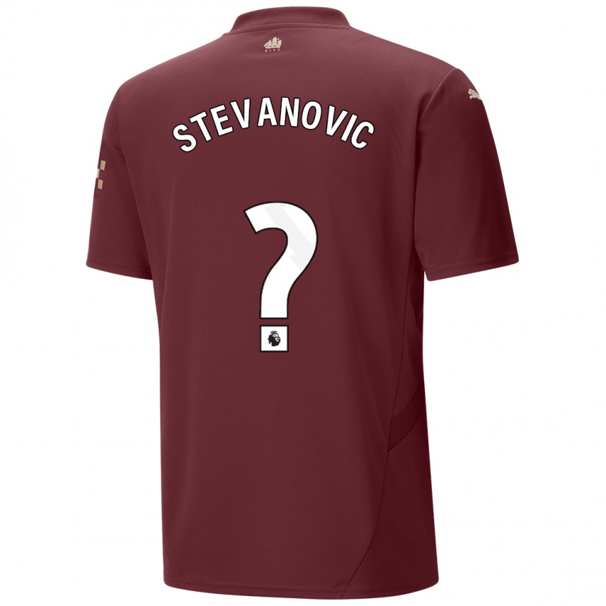 Kinder Filip Stevanovic #0 Kastanienbraun Ausweichtrikot Trikot 2024/25 T-Shirt