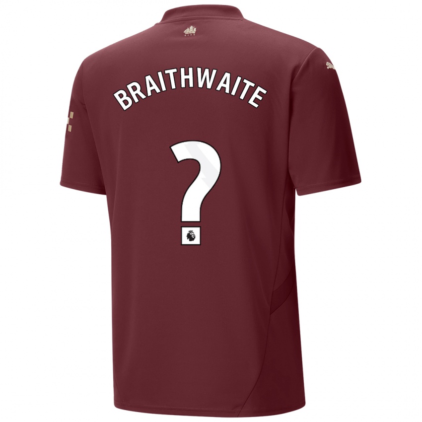 Kinder Kaden Braithwaite #0 Kastanienbraun Ausweichtrikot Trikot 2024/25 T-Shirt