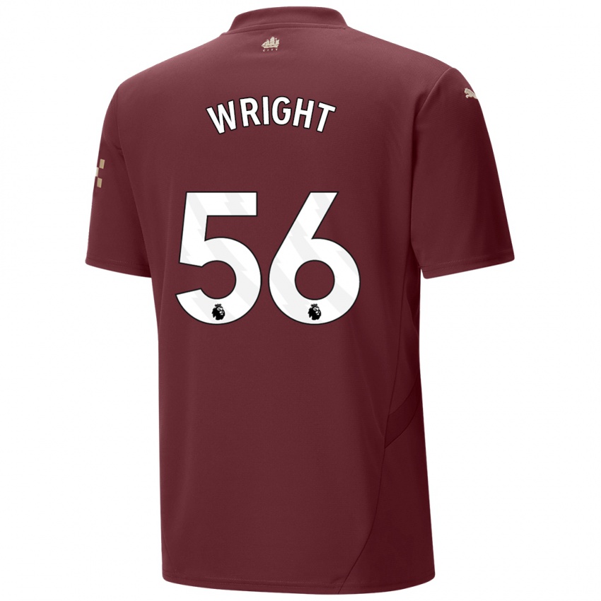 Kinder Jacob Wright #56 Kastanienbraun Ausweichtrikot Trikot 2024/25 T-Shirt