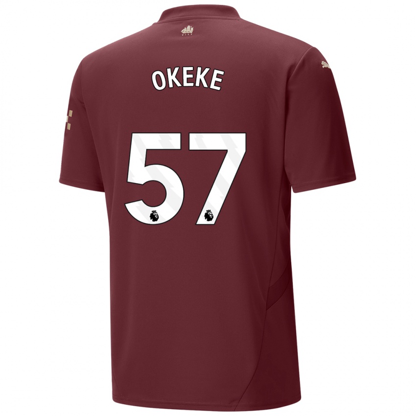 Kinder Michael Okeke #57 Kastanienbraun Ausweichtrikot Trikot 2024/25 T-Shirt