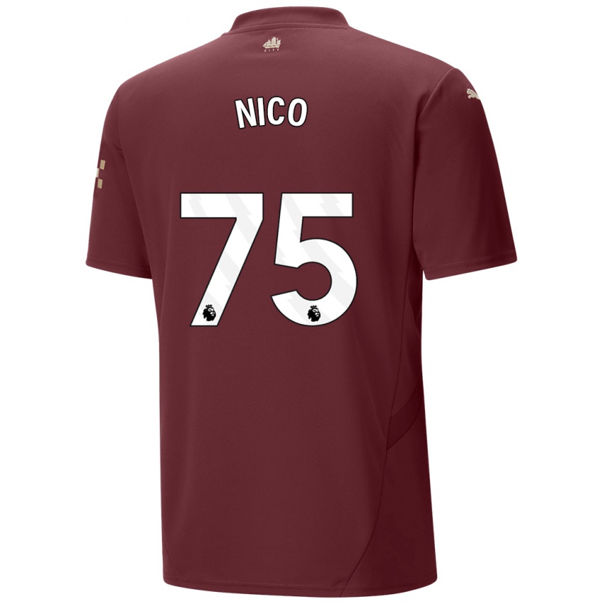 Kinder Nico O'reilly #75 Kastanienbraun Ausweichtrikot Trikot 2024/25 T-Shirt