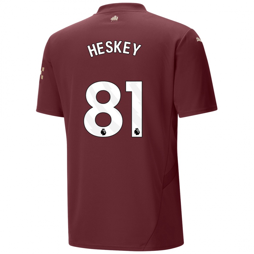 Kinder Jaden Heskey #81 Kastanienbraun Ausweichtrikot Trikot 2024/25 T-Shirt