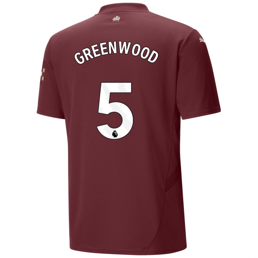 Kinder Alex Greenwood #5 Kastanienbraun Ausweichtrikot Trikot 2024/25 T-Shirt