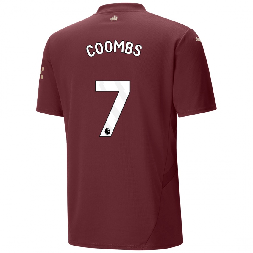 Kinder Laura Coombs #7 Kastanienbraun Ausweichtrikot Trikot 2024/25 T-Shirt