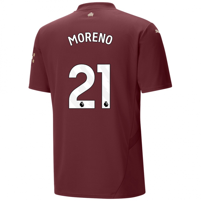 Kinder Marlos Moreno #21 Kastanienbraun Ausweichtrikot Trikot 2024/25 T-Shirt