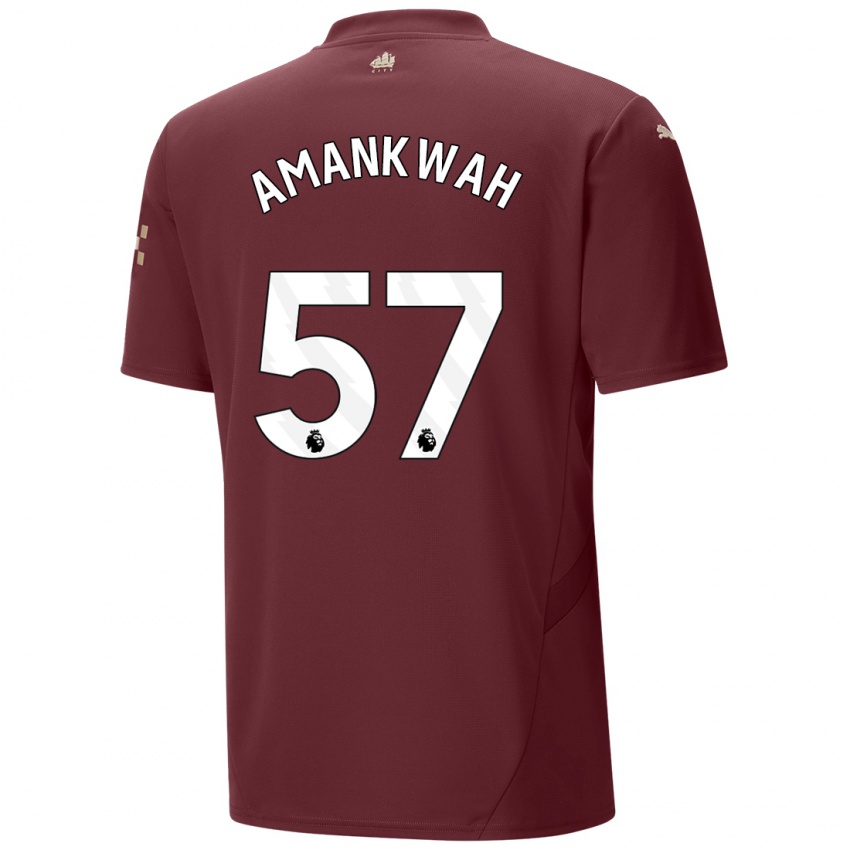 Kinder Yeboah Amankwah #57 Kastanienbraun Ausweichtrikot Trikot 2024/25 T-Shirt