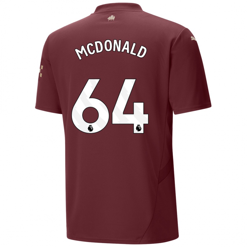 Kinder Rowan Mcdonald #64 Kastanienbraun Ausweichtrikot Trikot 2024/25 T-Shirt