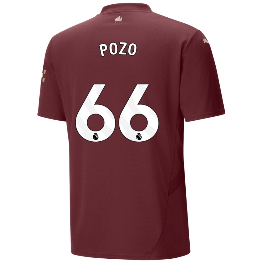 Kinder Iker Pozo #66 Kastanienbraun Ausweichtrikot Trikot 2024/25 T-Shirt