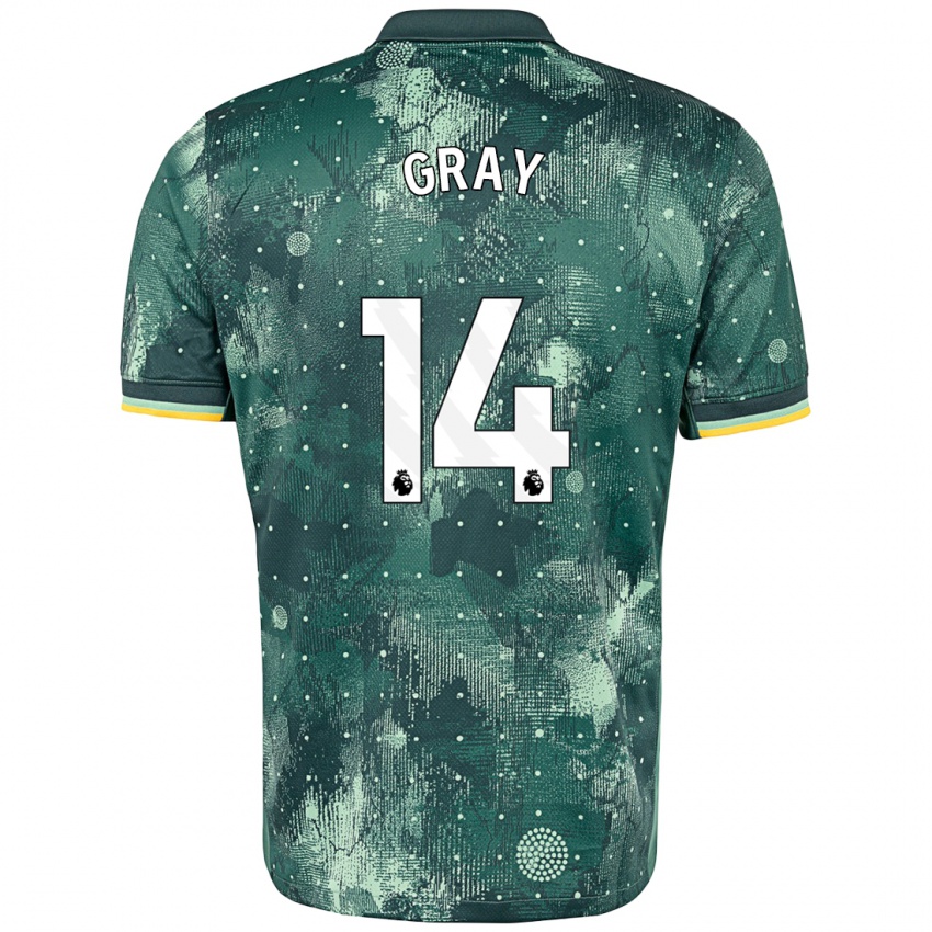 Kinder Archie Gray #14 Mintgrün Ausweichtrikot Trikot 2024/25 T-Shirt