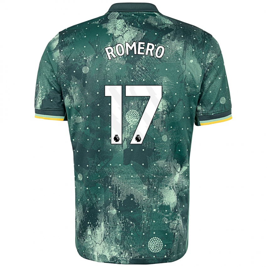 Kinder Cristian Romero #17 Mintgrün Ausweichtrikot Trikot 2024/25 T-Shirt