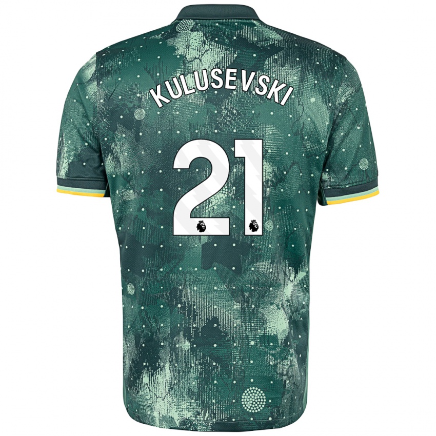 Kinder Dejan Kulusevski #21 Mintgrün Ausweichtrikot Trikot 2024/25 T-Shirt