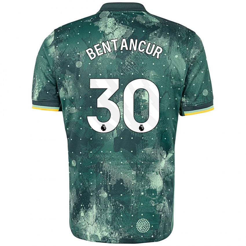 Kinder Rodrigo Bentancur #30 Mintgrün Ausweichtrikot Trikot 2024/25 T-Shirt