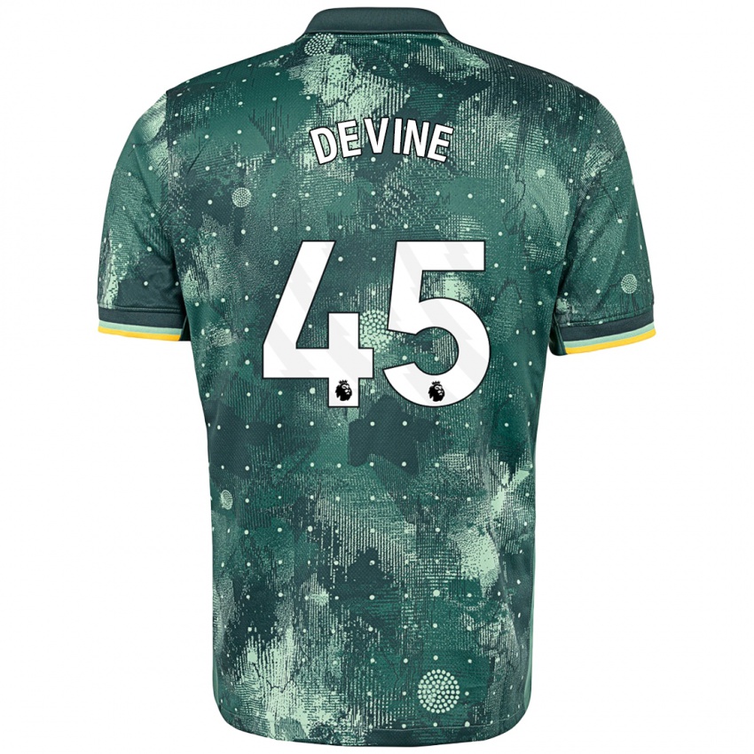 Kinder Alfie Devine #45 Mintgrün Ausweichtrikot Trikot 2024/25 T-Shirt