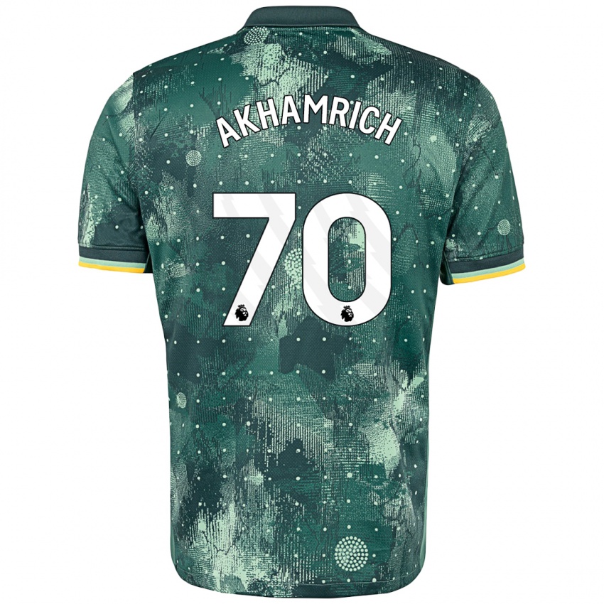 Kinder Yusuf Akhamrich #70 Mintgrün Ausweichtrikot Trikot 2024/25 T-Shirt