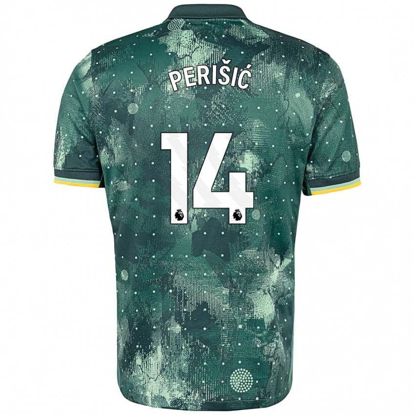 Kinder Ivan Perisic #14 Mintgrün Ausweichtrikot Trikot 2024/25 T-Shirt