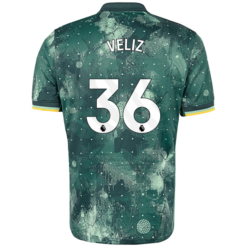 Kinder Alejo Véliz #36 Mintgrün Ausweichtrikot Trikot 2024/25 T-Shirt