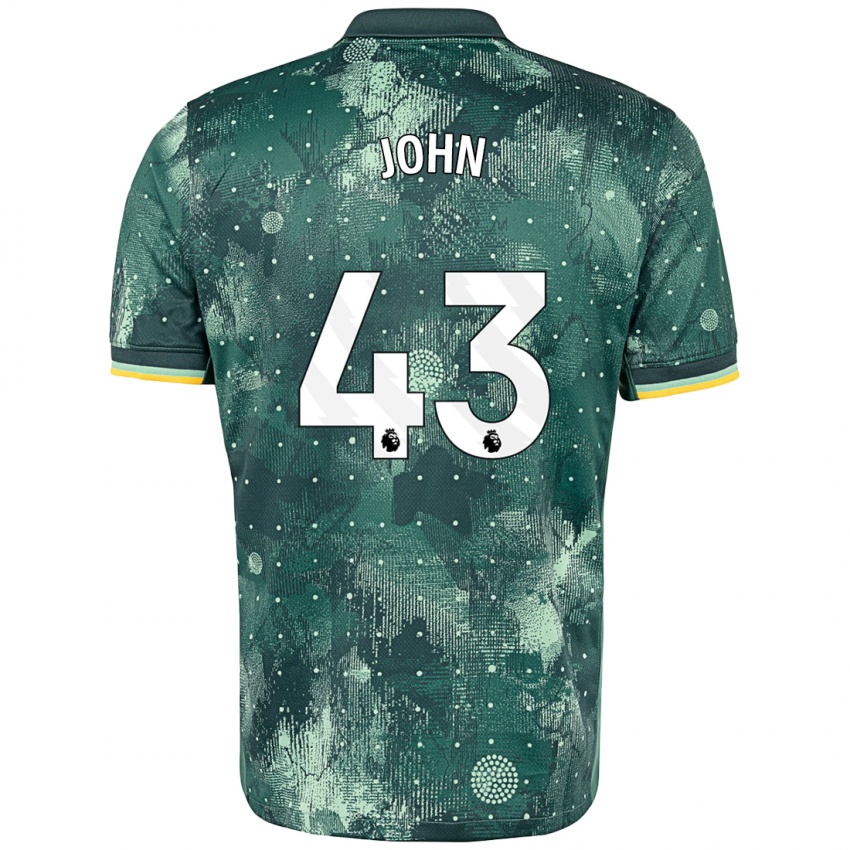 Kinder Nile John #43 Mintgrün Ausweichtrikot Trikot 2024/25 T-Shirt