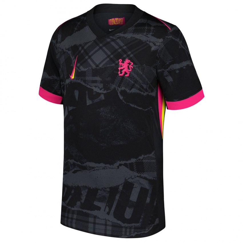 Kinder Ihren Namen #0 Schwarz Rosa Ausweichtrikot Trikot 2024/25 T-Shirt