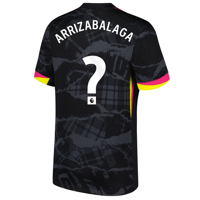 Kinder Kepa Arrizabalaga #0 Schwarz Rosa Ausweichtrikot Trikot 2024/25 T-Shirt