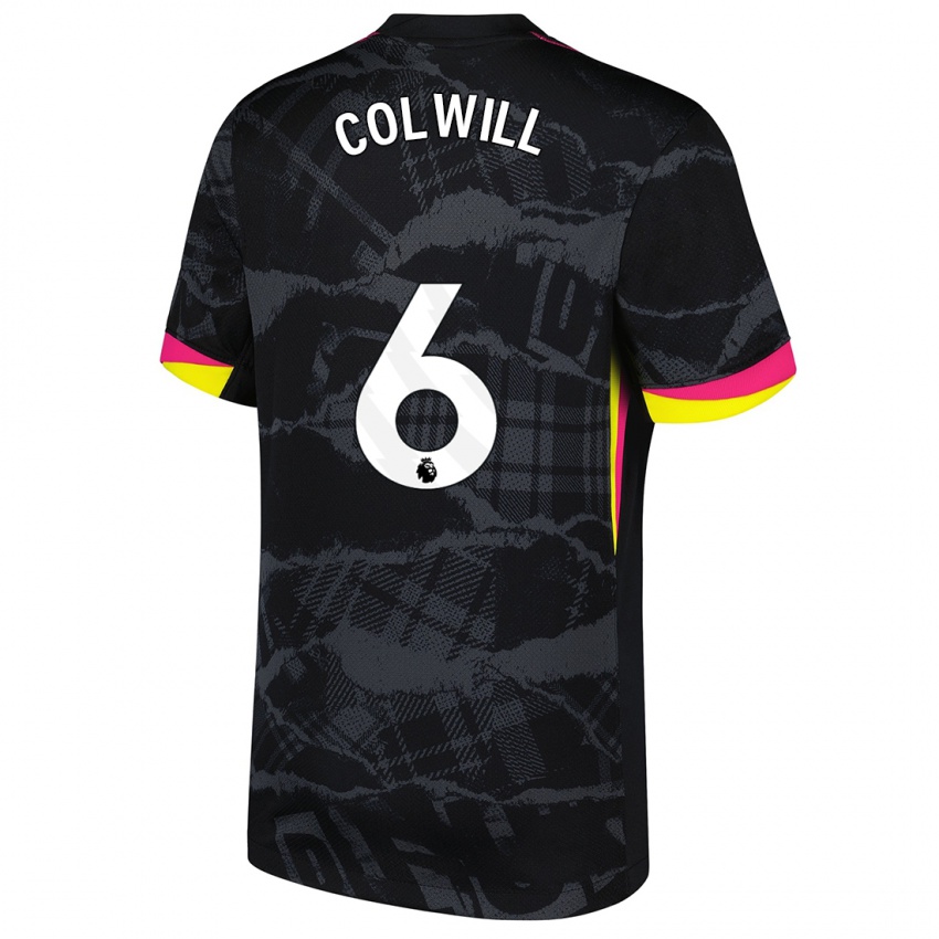 Kinder Levi Colwill #6 Schwarz Rosa Ausweichtrikot Trikot 2024/25 T-Shirt