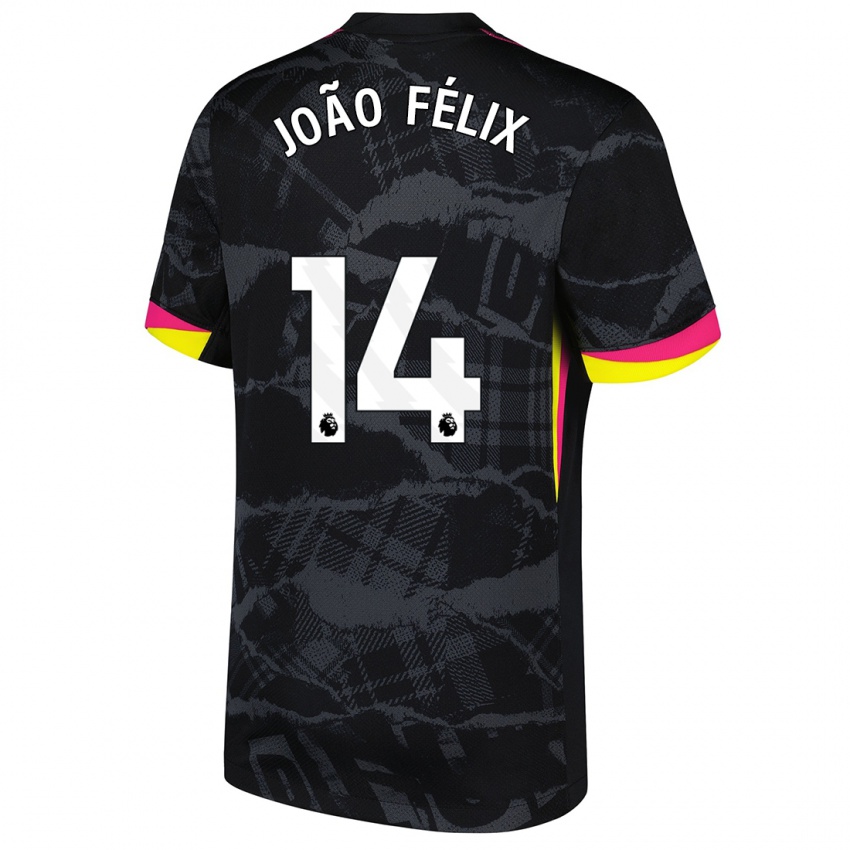 Kinder Joao Felix #14 Schwarz Rosa Ausweichtrikot Trikot 2024/25 T-Shirt