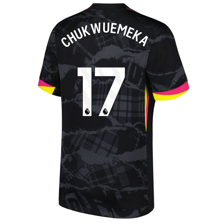 Kinder Carney Chukwuemeka #17 Schwarz Rosa Ausweichtrikot Trikot 2024/25 T-Shirt