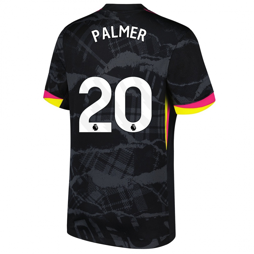 Kinder Cole Palmer #20 Schwarz Rosa Ausweichtrikot Trikot 2024/25 T-Shirt