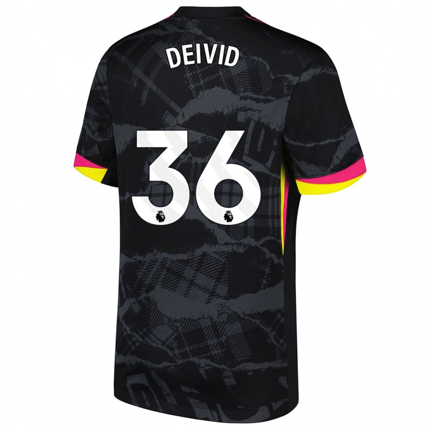 Kinder Deivid Washington #36 Schwarz Rosa Ausweichtrikot Trikot 2024/25 T-Shirt