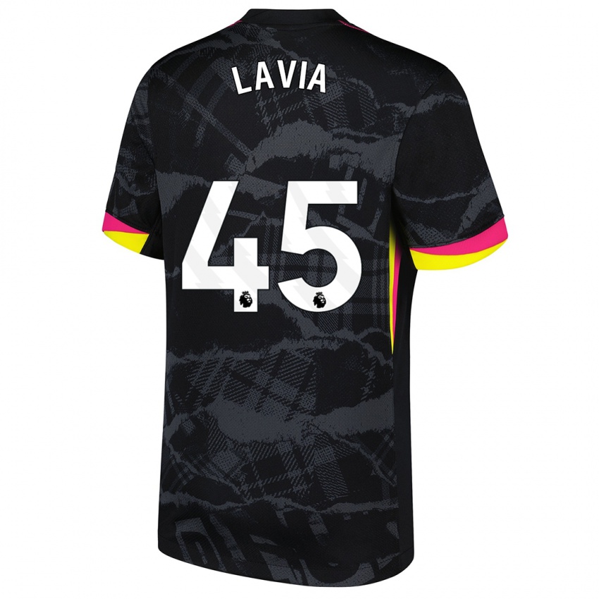 Kinder Roméo Lavia #45 Schwarz Rosa Ausweichtrikot Trikot 2024/25 T-Shirt