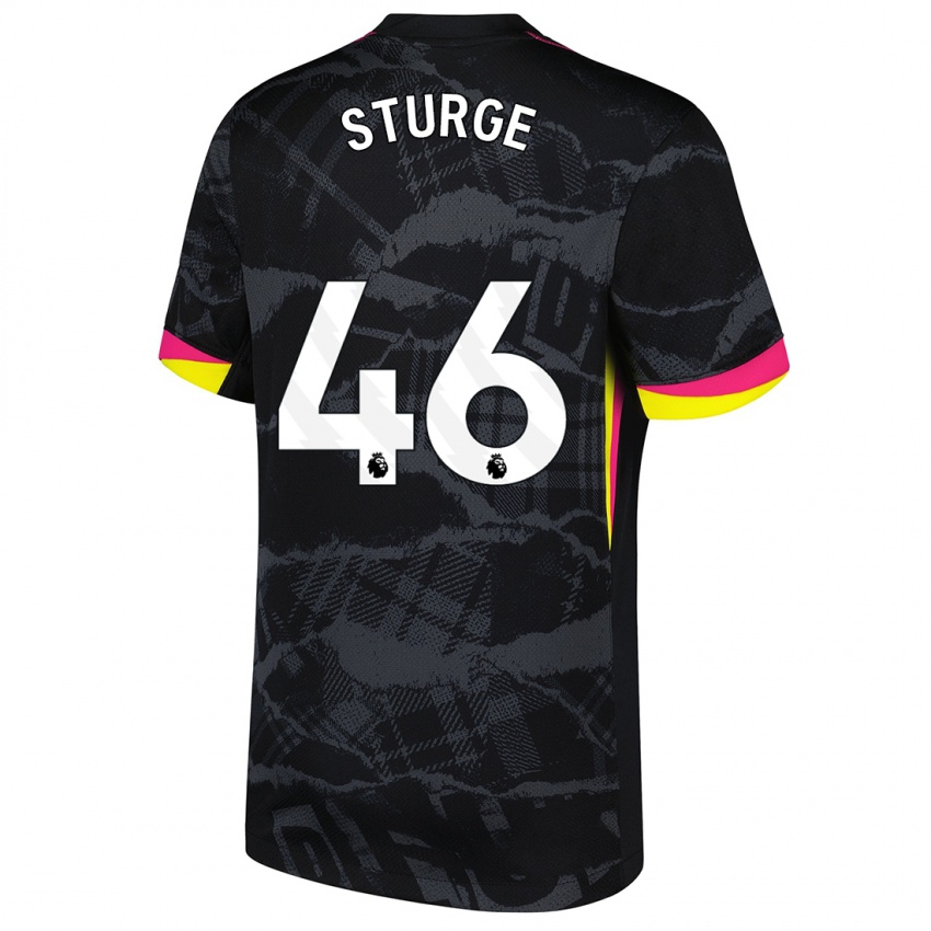 Kinder Zak Sturge #46 Schwarz Rosa Ausweichtrikot Trikot 2024/25 T-Shirt