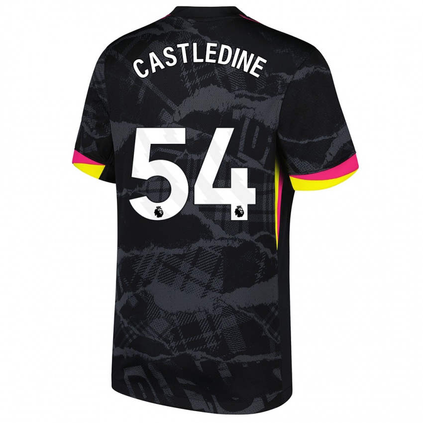 Kinder Leo Castledine #54 Schwarz Rosa Ausweichtrikot Trikot 2024/25 T-Shirt