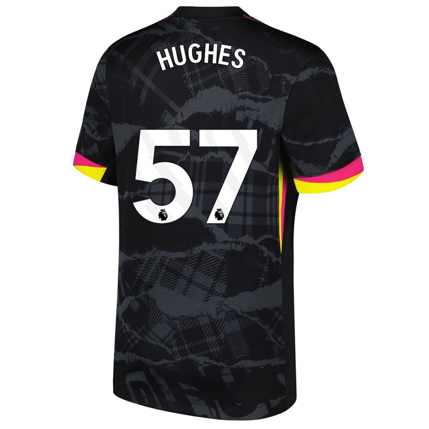 Kinder Brodi Hughes #57 Schwarz Rosa Ausweichtrikot Trikot 2024/25 T-Shirt