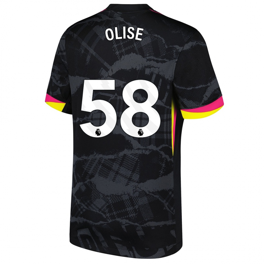 Kinder Richard Olise #58 Schwarz Rosa Ausweichtrikot Trikot 2024/25 T-Shirt