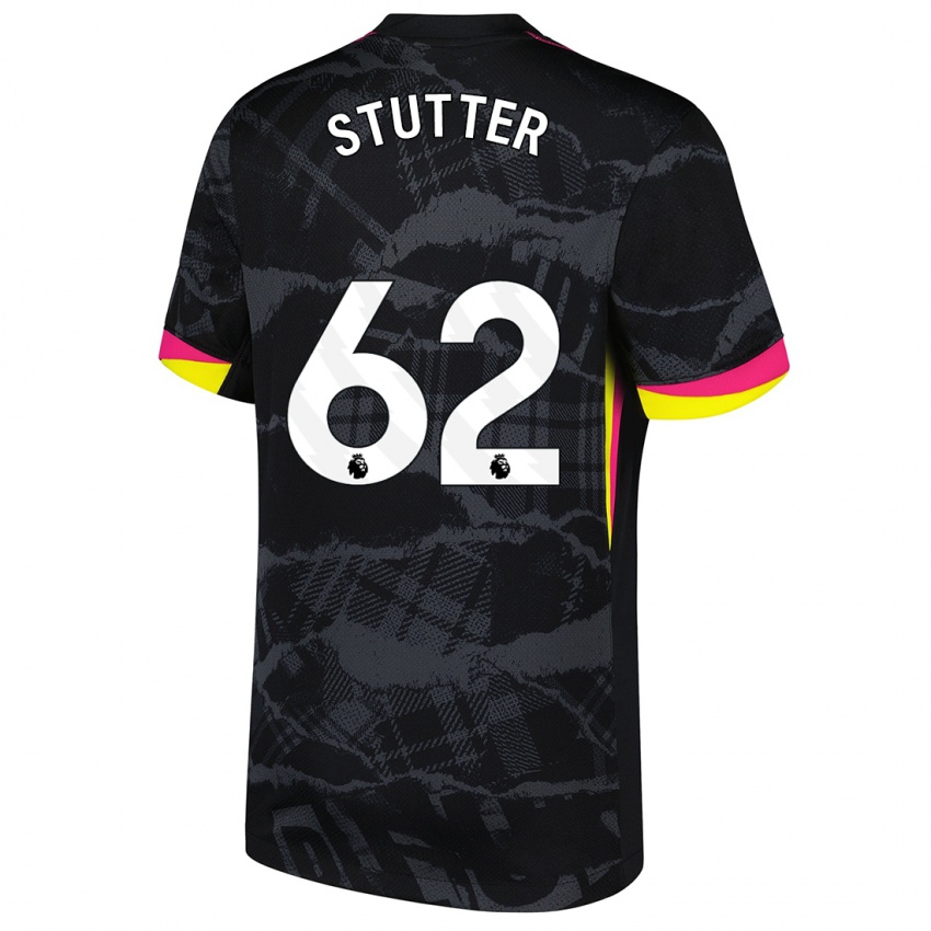 Kinder Ronnie Stutter #62 Schwarz Rosa Ausweichtrikot Trikot 2024/25 T-Shirt