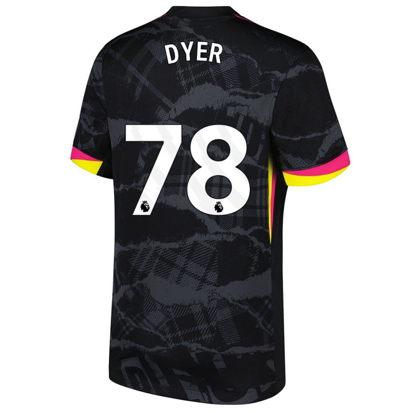 Kinder Kiano Dyer #78 Schwarz Rosa Ausweichtrikot Trikot 2024/25 T-Shirt