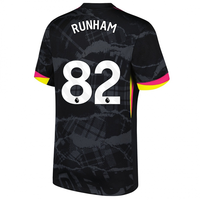 Kinder Frankie Runham #82 Schwarz Rosa Ausweichtrikot Trikot 2024/25 T-Shirt