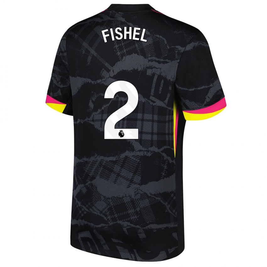 Kinder Mia Fishel #2 Schwarz Rosa Ausweichtrikot Trikot 2024/25 T-Shirt