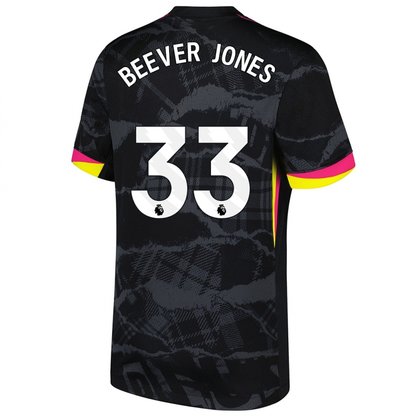 Kinder Aggie Beever-Jones #33 Schwarz Rosa Ausweichtrikot Trikot 2024/25 T-Shirt