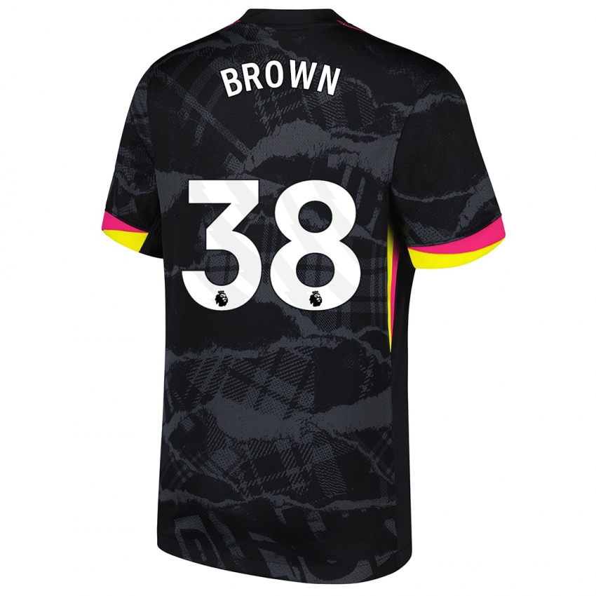 Kinder Cerys Brown #38 Schwarz Rosa Ausweichtrikot Trikot 2024/25 T-Shirt