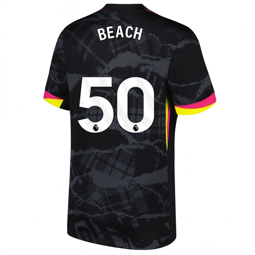 Kinder Eddie Beach #50 Schwarz Rosa Ausweichtrikot Trikot 2024/25 T-Shirt