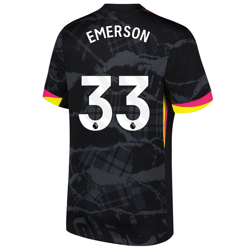 Kinder Emerson #33 Schwarz Rosa Ausweichtrikot Trikot 2024/25 T-Shirt