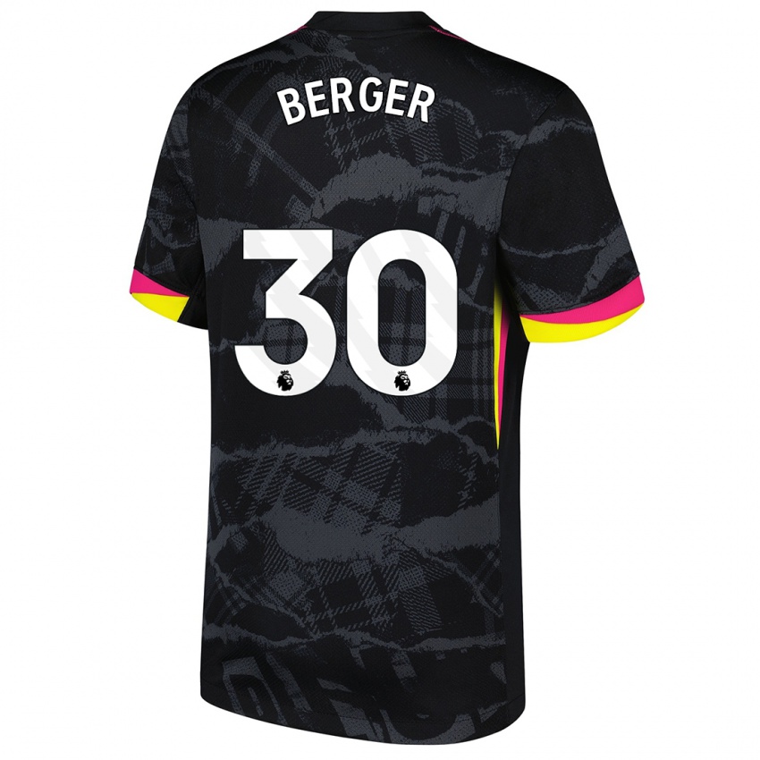 Kinder Ann-Katrin Berger #30 Schwarz Rosa Ausweichtrikot Trikot 2024/25 T-Shirt