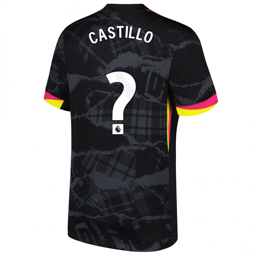 Kinder Juan Castillo #0 Schwarz Rosa Ausweichtrikot Trikot 2024/25 T-Shirt