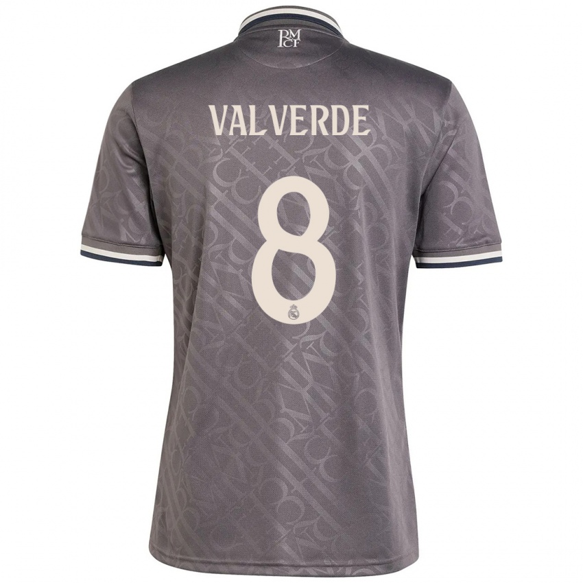 Kinder Federico Valverde #8 Anthrazit Ausweichtrikot Trikot 2024/25 T-Shirt