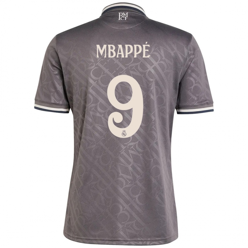 Kinder Kylian Mbappe #9 Anthrazit Ausweichtrikot Trikot 2024/25 T-Shirt