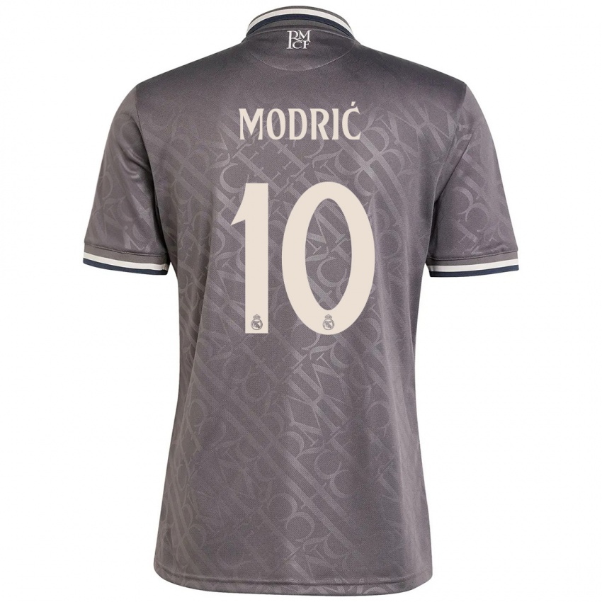 Kinder Luka Modric #10 Anthrazit Ausweichtrikot Trikot 2024/25 T-Shirt